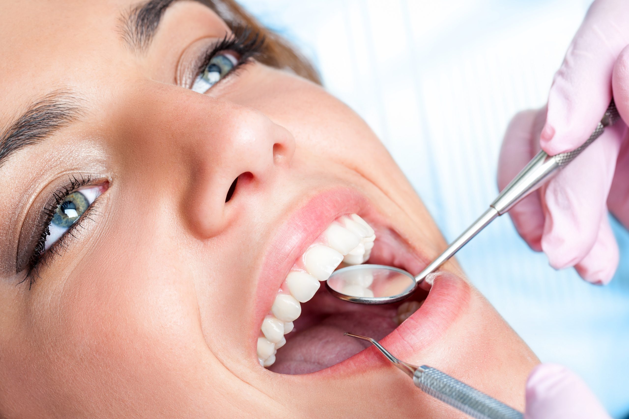 Patient being examined in a North York dental clinic